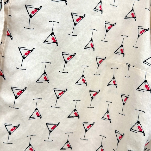 Foxcroft Martini Print Button down shirt-Size 16 - Picture 5 of 7